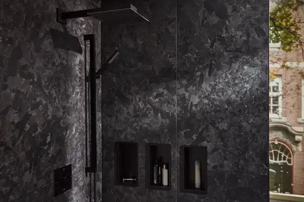 Термостат на 2 потребителя со встроенной защитной комбинацией EN 1717 Hansgrohe ShowerSelect Comfort E (цвет - чёрный матовый) 15578670 Термостат на 2 потребителя со встроенной защитной комбинацией EN 1717 Hansgrohe ShowerSelect Comfort E (цвет - чёрный матовый) 15578670