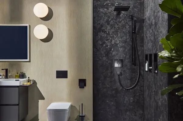 Термостат на 2 потребителя со встроенной защитной комбинацией EN 1717 Hansgrohe ShowerSelect Comfort E (цвет - чёрный матовый) 15578670 Термостат на 2 потребителя со встроенной защитной комбинацией EN 1717 Hansgrohe ShowerSelect Comfort E (цвет - чёрный матовый) 15578670