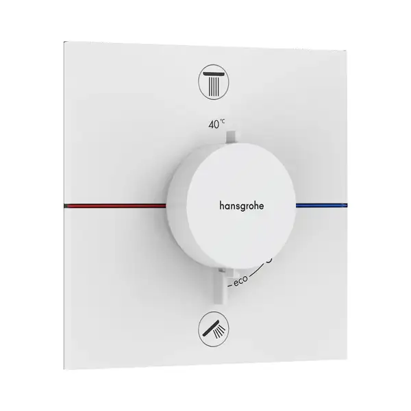 Термостат на 2 потребителя со встроенной защитной комбинацией EN 1717 Hansgrohe ShowerSelect Comfort E (цвет - белый матовый) 15578700 Термостат на 2 потребителя со встроенной защитной комбинацией EN 1717 Hansgrohe ShowerSelect Comfort E (цвет - белый матовый) 15578700