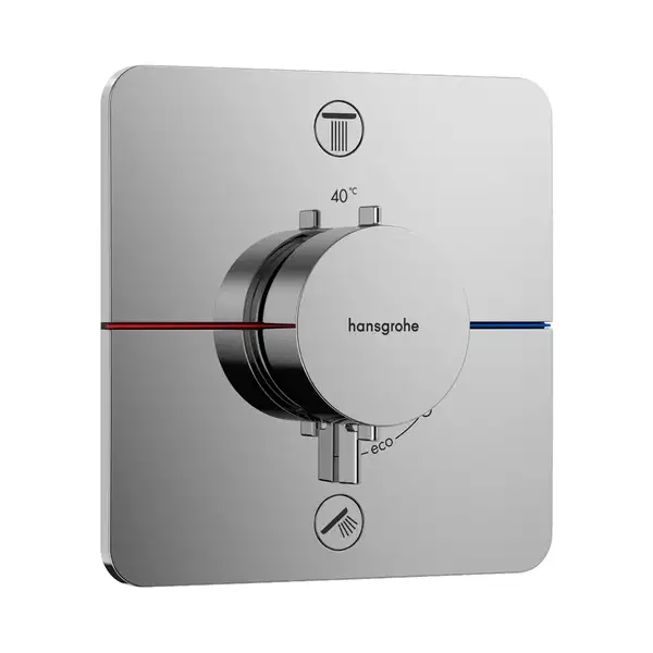 Термостат на 2 потребителя со встроенной защитной комбинацией EN 1717 Hansgrohe ShowerSelect Comfort Q (цвет - хром) 15586000 Термостат на 2 потребителя со встроенной защитной комбинацией EN 1717 Hansgrohe ShowerSelect Comfort Q (цвет - хром) 15586000