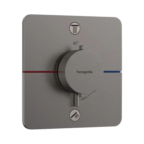 Термостат на 2 потребителя со встроенной защитной комбинацией EN 1717 Hansgrohe ShowerSelect Comfort (цвет - матовый чёрный хром) 15586340 Термостат на 2 потребителя со встроенной защитной комбинацией EN 1717 Hansgrohe ShowerSelect Comfort (цвет - матовый чёрный хром) 15586340