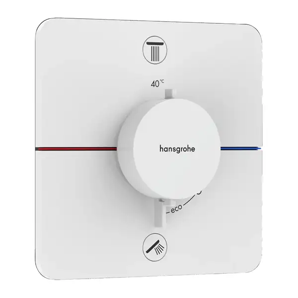 Термостат на 2 потребителя со встроенной защитной комбинацией EN 1717 Hansgrohe ShowerSelect Comfort Q (цвет - белый матовый) 15586700 Термостат на 2 потребителя со встроенной защитной комбинацией EN 1717 Hansgrohe ShowerSelect Comfort Q (цвет - белый матовый) 15586700