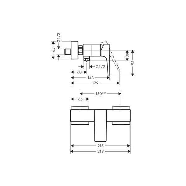 Hansgrohe Metropol Змішувач для душу, матовий чорний (32560340) Hansgrohe Metropol Змішувач для душу, матовий чорний (32560340)