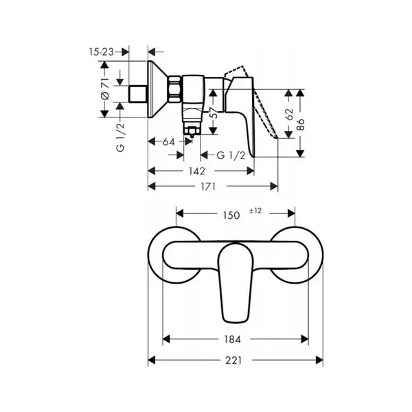 Hansgrohe Talis E Змішувач для душу, золото (71760990) Hansgrohe Talis E Змішувач для душу, золото (71760990)