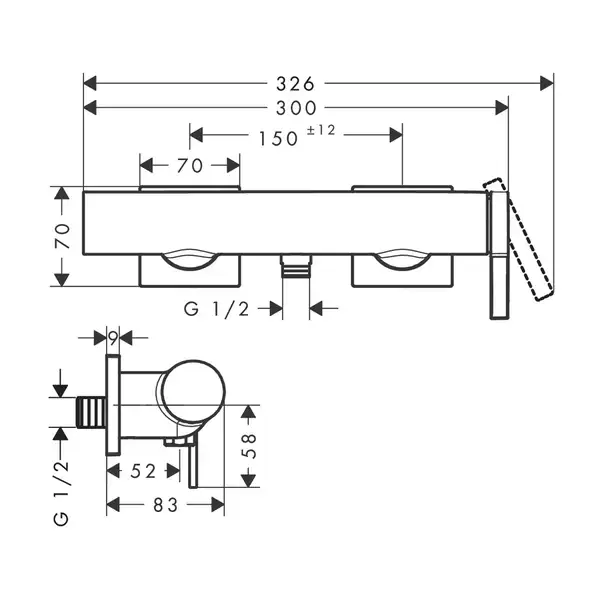 Hansgrohe Tecturis E Смеситель для душа, черный матовый (73620670) Hansgrohe Tecturis E Смеситель для душа, черный матовый (73620670)