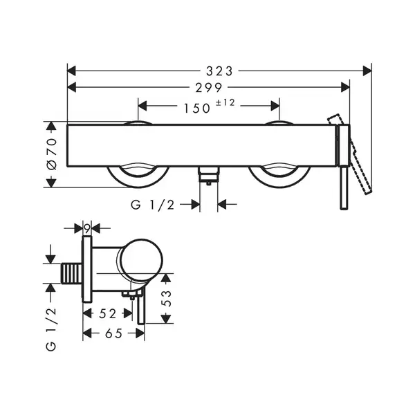 HANSGROHE Tecturis S Змішувач для душу, білий матовий (73622700) HANSGROHE Tecturis S Змішувач для душу, білий матовий (73622700)