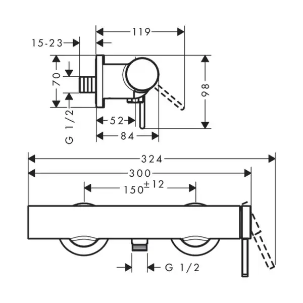 Hansgrohe Finoris Змішувач для душу, білий (76620700) Hansgrohe Finoris Змішувач для душу, білий (76620700)