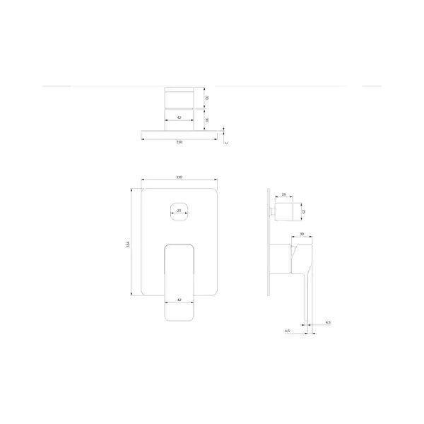 змішувач для ванни та душу Omnires Slide прихованого монтажу graphite (SL7735GR) змішувач для ванни та душу Omnires Slide прихованого монтажу graphite (SL7735GR)