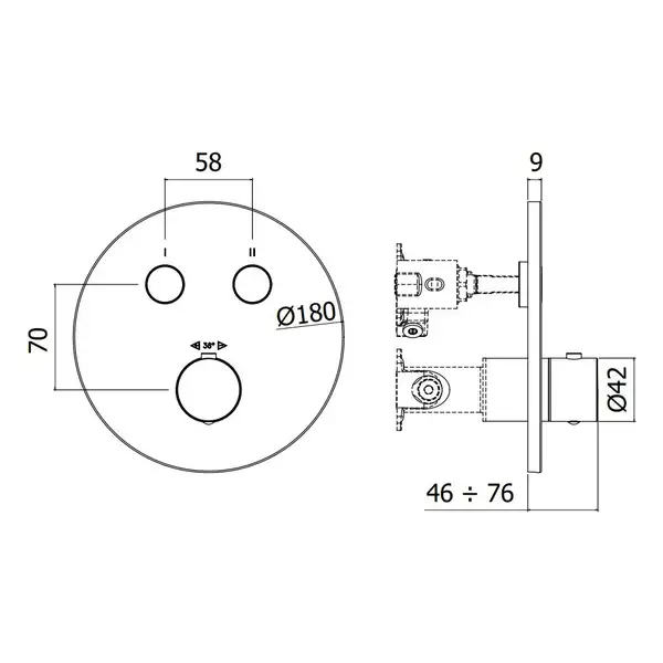 Paffoni Compact Box Термостат для душу, матове медове золото (CPT018HGSP)