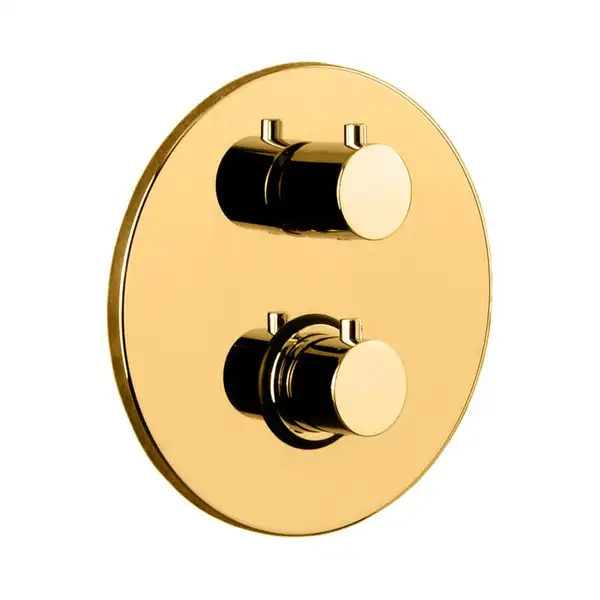 Термостат для душа на 2 потребителя Paffoni Light (цвет - Honey gold spazzolato / Матовое медовое золото), в комплекте со скрытой частью (LIQ018HGSP) Термостат для душа на 2 потребителя Paffoni Light (цвет - Honey gold spazzolato / Матовое медовое золото), в комплекте со скрытой частью (LIQ018HGSP)