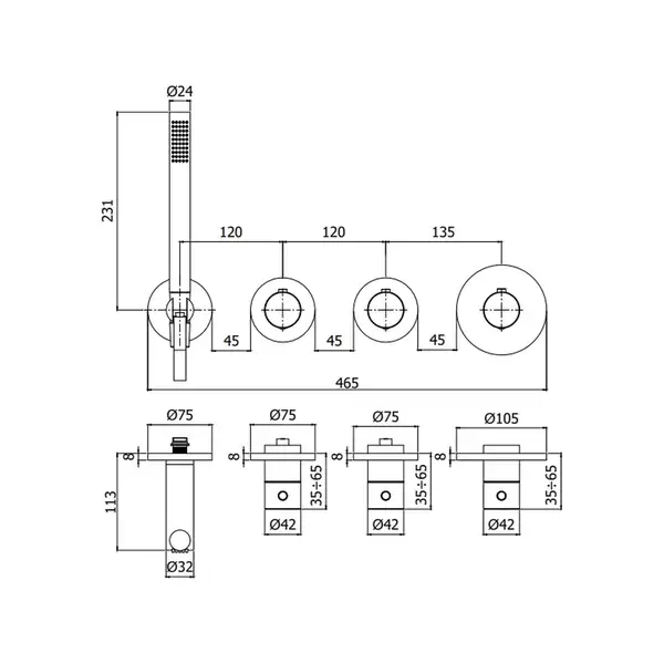 Paffoni Modular Box Термостат для душу/ванни, хром (MDE000CR) Paffoni Modular Box Термостат для душу/ванни, хром (MDE000CR)