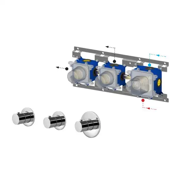Термостат для душа/ванны Paffoni Modular Box (цвет - хром), в комплекте со скрытой частью (MDE018CR+MDBOX018) Термостат для душа/ванны Paffoni Modular Box (цвет - хром), в комплекте со скрытой частью (MDE018CR+MDBOX018)