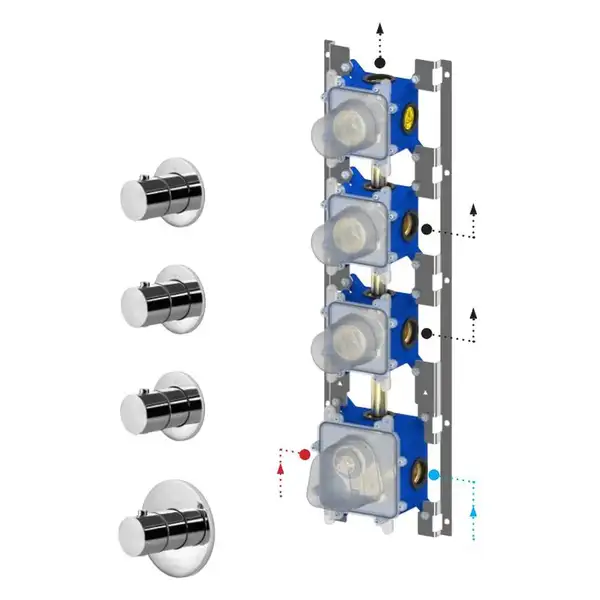 Термостат для душа/ванны Paffoni Modular Box (цвет - хром), в комплекте со скрытой частью (MDE019CR+MDBOX019) Термостат для душа/ванны Paffoni Modular Box (цвет - хром), в комплекте со скрытой частью (MDE019CR+MDBOX019)