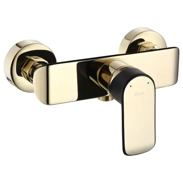 Смеситель для ванны и душа REA BLOOM BLACK GOLD настенный без излива (REA-B9938)