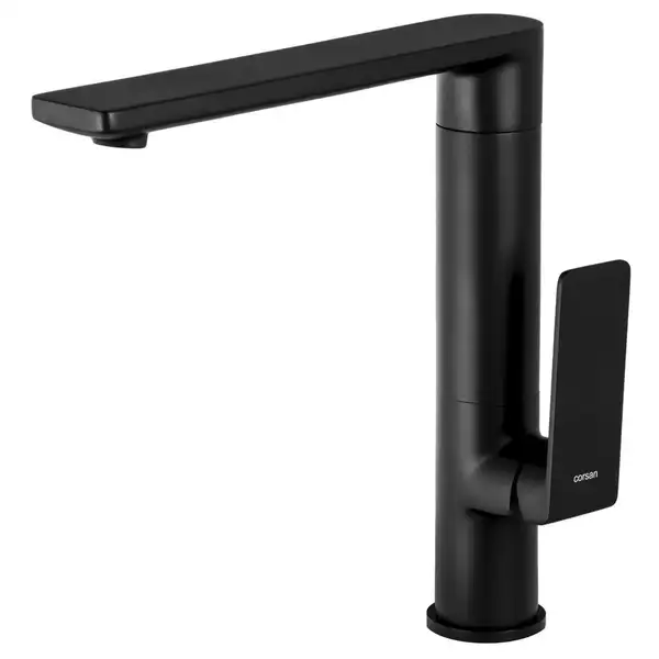 Смеситель для кухни Corsan TRINO BLACK MATT черный з подвижным носиком (CMB7121BL)