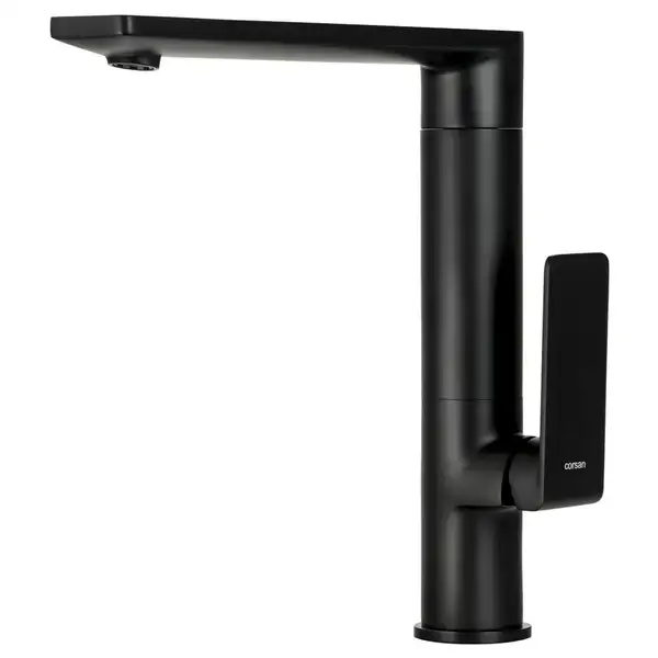 Смеситель для кухни Corsan TRINO BLACK MATT черный з подвижным носиком (CMB7121BL)