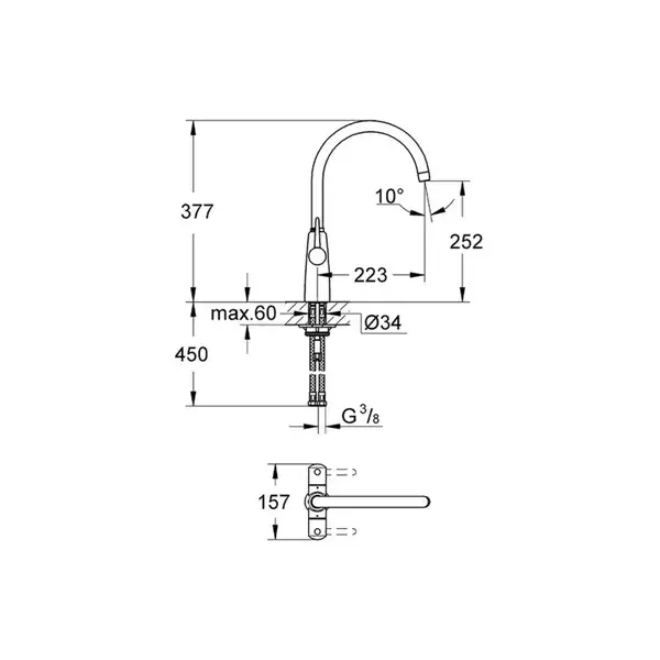 Змішувач для кухні Grohe Ambi (30189000) Змішувач для кухні Grohe Ambi (30189000)