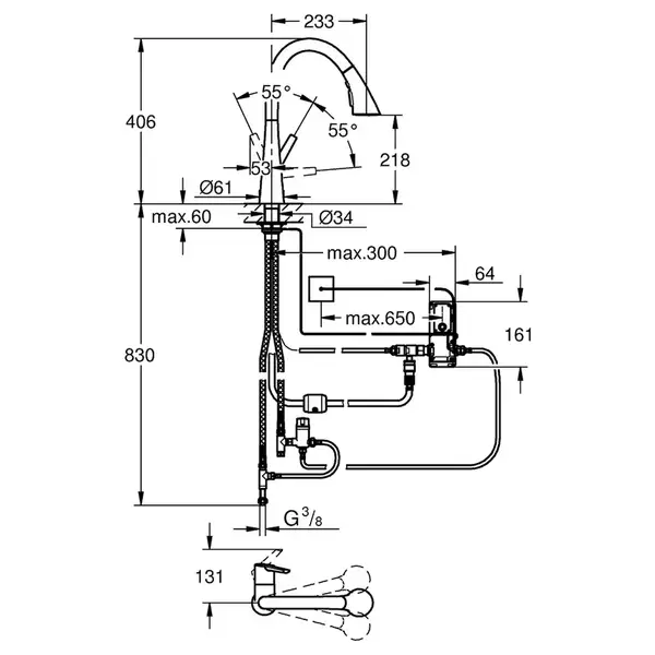 Смеситель для кухни сенсорный Grohe Zedra Touchh 30219002