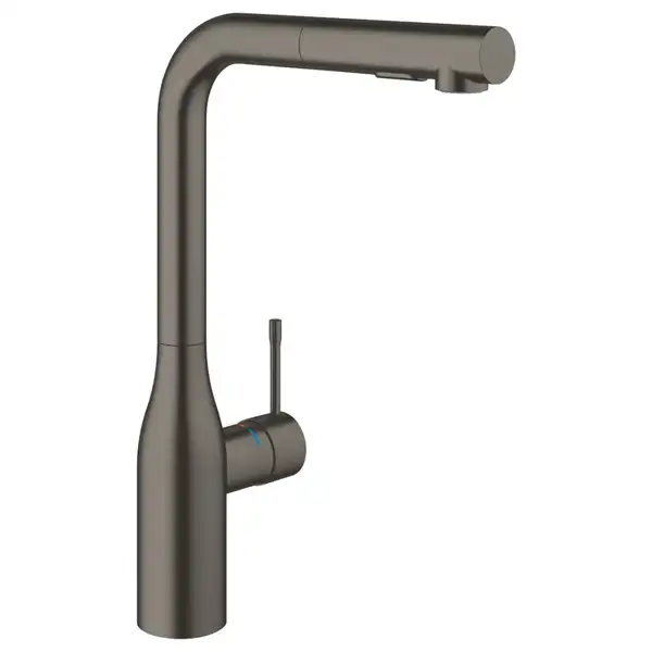 Змішувач для кухні Grohe Essence одноважільний з висувною лійкою, brushed hard graphite (30504AL0) Змішувач для кухні Grohe Essence одноважільний з висувною лійкою, brushed hard graphite (30504AL0)