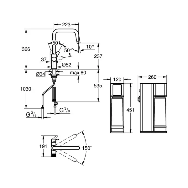 Змішувач для кухні Grohe Blue Pure Eurosmart, під зворотний осмос, хром (30586000) Змішувач для кухні Grohe Blue Pure Eurosmart, під зворотний осмос, хром (30586000)