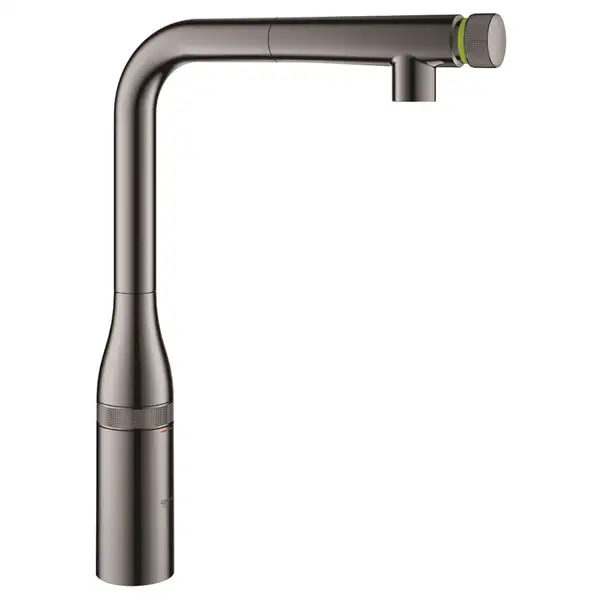 Змішувач для кухні GROHE Essence SmartControl з висувним L-подібним виливом, графіт глянець (31615A00) Змішувач для кухні GROHE Essence SmartControl з висувним L-подібним виливом, графіт глянець (31615A00)