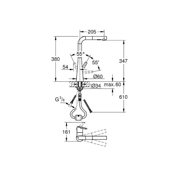 Кухонний змішувач Grohe Zedra, сталь (32553DC2) Кухонний змішувач Grohe Zedra, сталь (32553DC2)