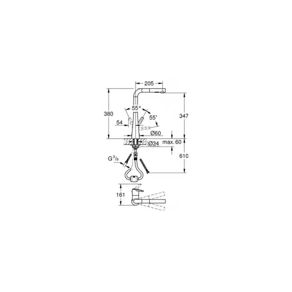 Кухонний змішувач Grohe Zedra, сталь (32553DC2) Кухонний змішувач Grohe Zedra, сталь (32553DC2)
