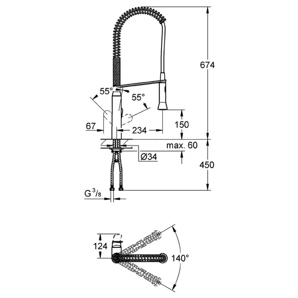 Змішувач для кухні Grohe K7, сталь (32950DC0)