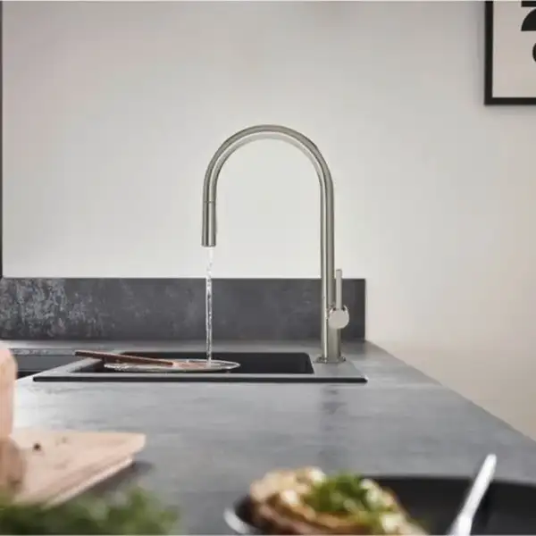 Змішувач для кухні Hansgrohe Talis 210 1jet з витяжним виливом, Stainless Steel (72802800) Змішувач для кухні Hansgrohe Talis 210 1jet з витяжним виливом, Stainless Steel (72802800)