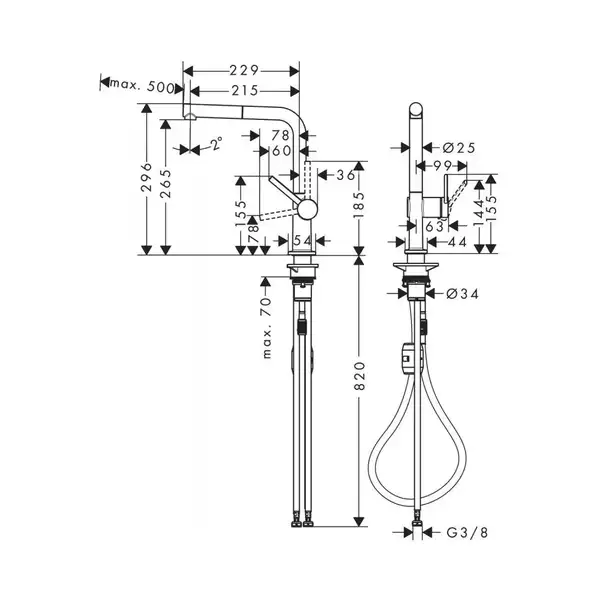 Hansgrohe Talis M54 270 Смеситель кухонный, черный матовый (72808670) Hansgrohe Talis M54 270 Смеситель кухонный, черный матовый (72808670)