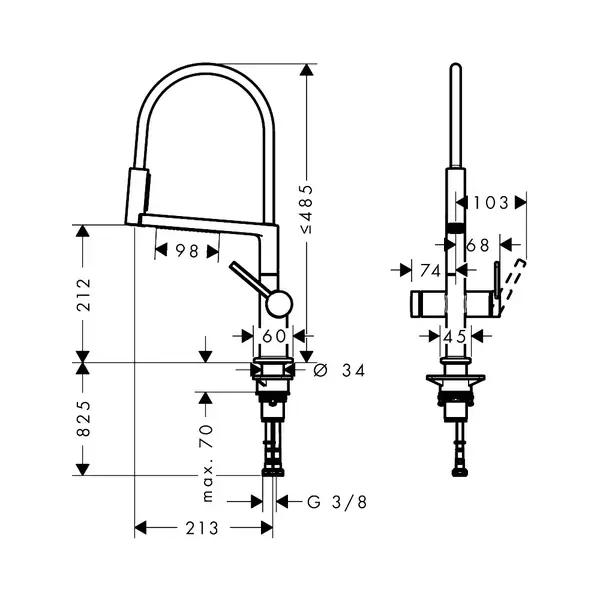 Hansgrohe Talis Select Смеситель для кухни черный (72861340)