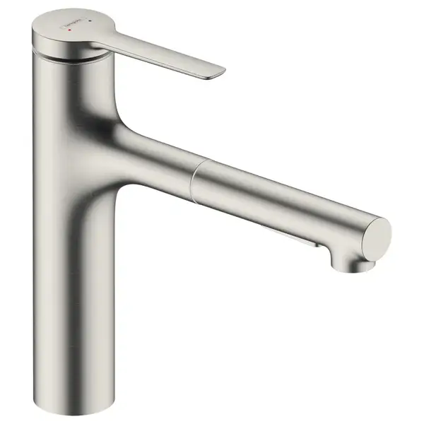 Кухонный смеситель, с вытяжным душем, 2 вида струи, sBox lite Hansgrohe Zesis M33 (цвет - сталь) 74804800 Кухонный смеситель, с вытяжным душем, 2 вида струи, sBox lite Hansgrohe Zesis M33 (цвет - сталь) 74804800