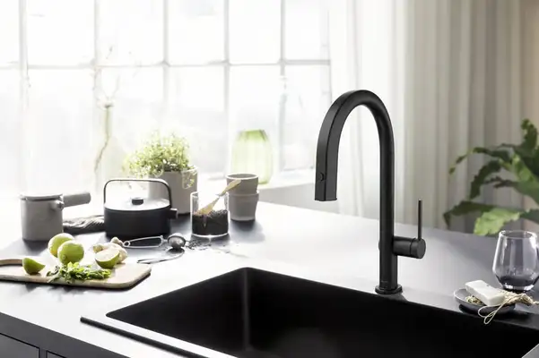 Hansgrohe Aqittura M91 Смеситель для кухни, черный матовый (76803670) Hansgrohe Aqittura M91 Смеситель для кухни, черный матовый (76803670)