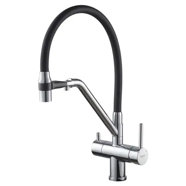 KOER KB-72006-01 Змішувач для кухні, хром/чорний (KR3379) KOER KB-72006-01 Змішувач для кухні, хром/чорний (KR3379)