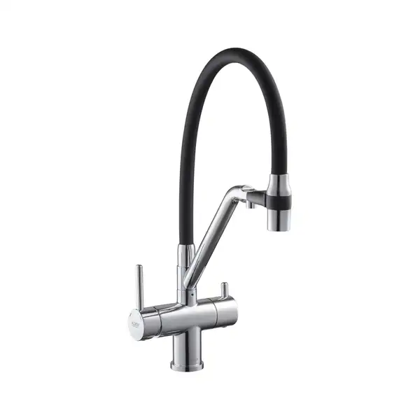 KOER KB-72006-01 Змішувач для кухні, хром/чорний (KR3379) KOER KB-72006-01 Змішувач для кухні, хром/чорний (KR3379)