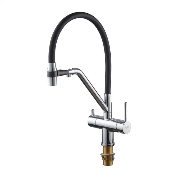 KOER KB-72006-01 Змішувач для кухні, хром/чорний (KR3379) KOER KB-72006-01 Змішувач для кухні, хром/чорний (KR3379)