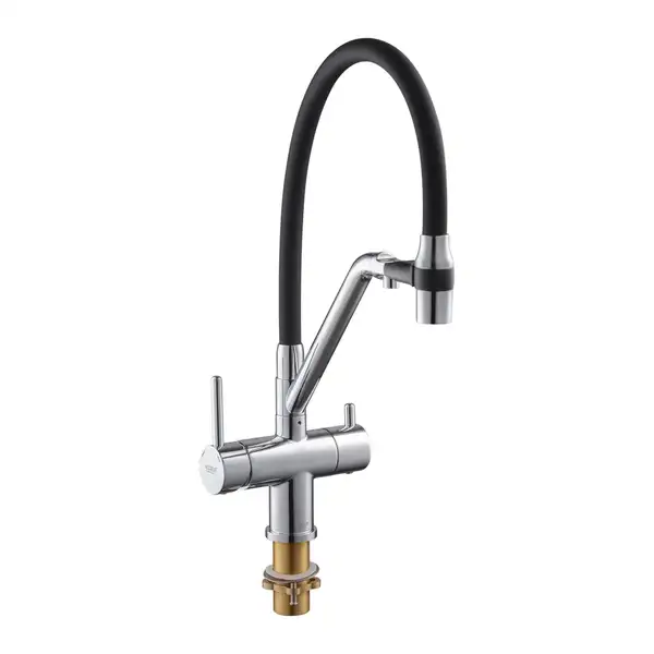 KOER KB-72006-01 Змішувач для кухні, хром/чорний (KR3379) KOER KB-72006-01 Змішувач для кухні, хром/чорний (KR3379)