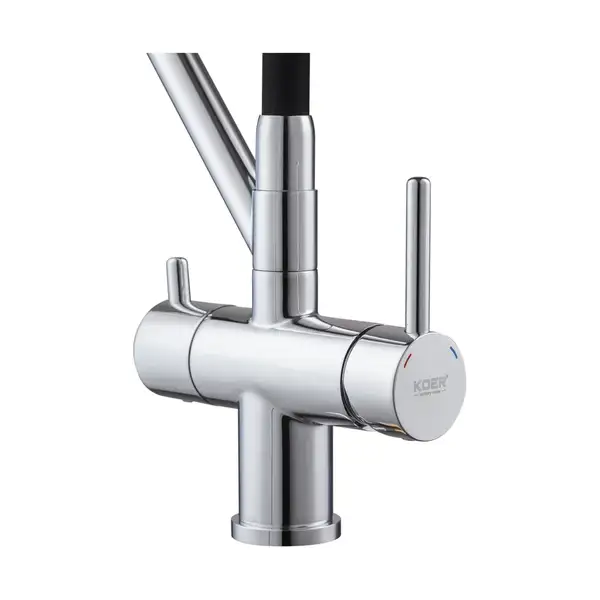 KOER KB-72006-01 Змішувач для кухні, хром/чорний (KR3379) KOER KB-72006-01 Змішувач для кухні, хром/чорний (KR3379)