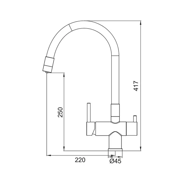 KOER KB-72002-07 Смеситель для кухни с питьевой водой, хром (KR5003) KOER KB-72002-07 Смеситель для кухни с питьевой водой, хром (KR5003)