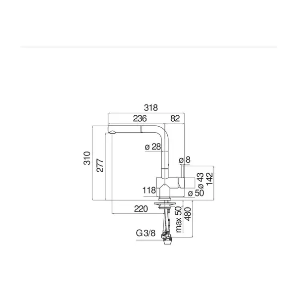 Nobili Live Змішувач для кухонної мийки, хром (LV00117CR)