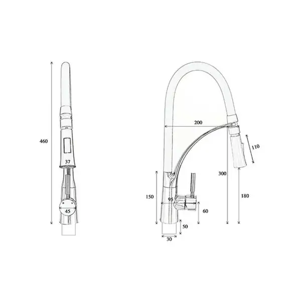 Смеситель для кухни REA GASPAR BLACK GOLD золотой высокий (REA-B1019)