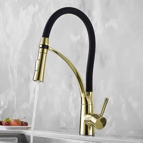 Смеситель для кухни REA GASPAR BLACK GOLD золотой высокий (REA-B1019)