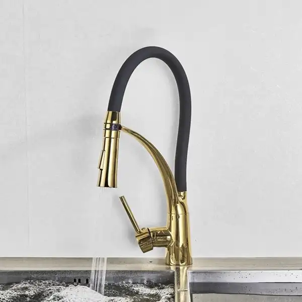 Смеситель для кухни REA GASPAR BLACK GOLD золотой высокий (REA-B1019)