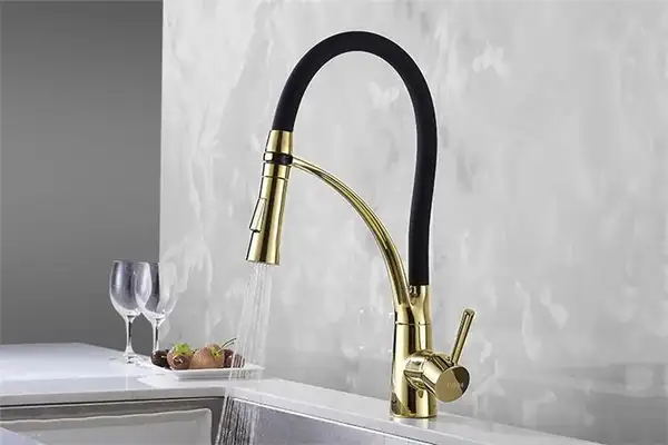Смеситель для кухни REA GASPAR BLACK GOLD золотой высокий (REA-B1019)