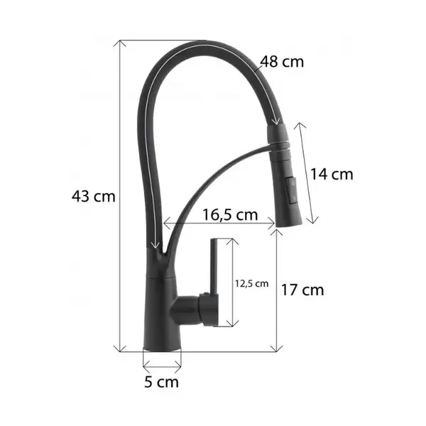 Смеситель для кухни Yoka ZEFIR BLACK черный (BZ.ZEFIR-BLK) Смеситель для кухни Yoka ZEFIR BLACK черный (BZ.ZEFIR-BLK)