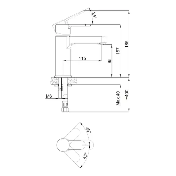 15494501 Lento Regular Змішувач для раковини, підкл. 1/2, хром Adell (15494501) 15494501 Lento Regular Змішувач для раковини, підкл. 1/2, хром Adell (15494501)