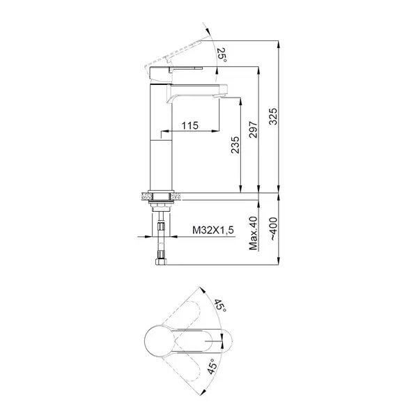 15494551 Lento Tall Змішувач для раковини, підкл. 1/2, хром Adell (15494551) 15494551 Lento Tall Змішувач для раковини, підкл. 1/2, хром Adell (15494551)