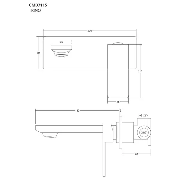 Смеситель для раковины (умывальника) скрытого монтажа Corsan TRINO BLACK MATT (CMB7115BL) Смеситель для раковины (умывальника) скрытого монтажа Corsan TRINO BLACK MATT (CMB7115BL)