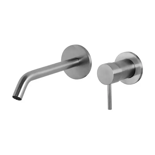 Змішувач для умивальника для настінного монтажу Fima Carlo Spillo Steel, inox (F3081NX8INOX) Змішувач для умивальника для настінного монтажу Fima Carlo Spillo Steel, inox (F3081NX8INOX)