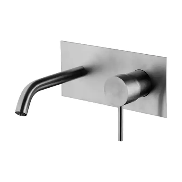 Змішувач для умивальника для настінного монтажу Fima Carlo Spillo Steel, inox (F3081X5INOX) Змішувач для умивальника для настінного монтажу Fima Carlo Spillo Steel, inox (F3081X5INOX)